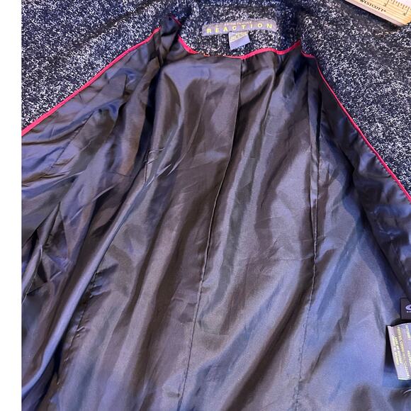 Kenneth Cole small wool tweed Women blazer pea coat double breasted black - Picture 7 of 10